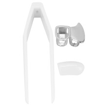 (Silver) Brass Hollow Silver Hip Hop False Tooth Decoration