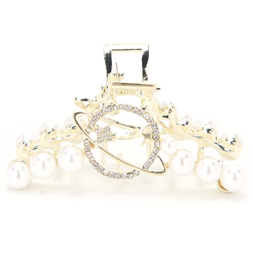 (3# Planet) Rhinestone Haarclips Kunstparel Strik 2#