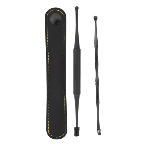 (Black) Oorschep Zwarte Zachte Borstel Set