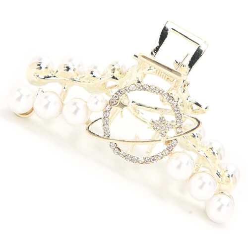 (3# Planet) Rhinestone Haarclips Kunstparel Strik 2# 1