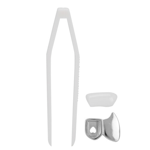 (Silver) Brass Hollow Silver Hip Hop False Tooth Decoration 2