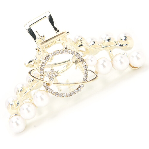 (3# Planet) Rhinestone Haarclips Kunstparel Strik 2# 2