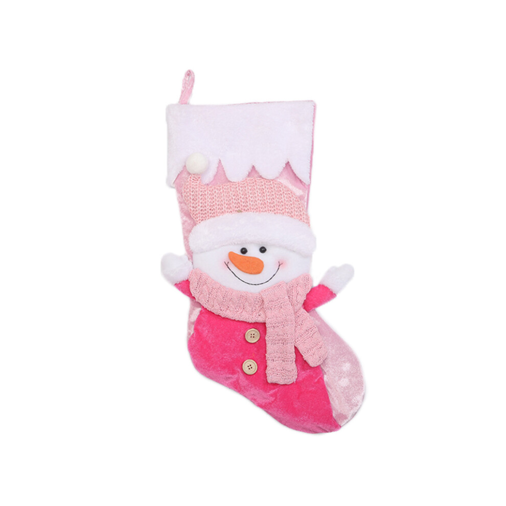 Christmas Stocking 22" Cute 3D Plush Santa Snowman Xmas-snowman