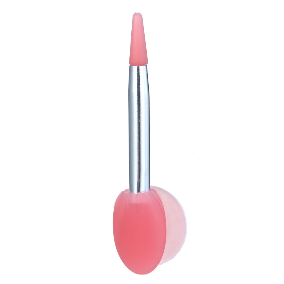 Cream 10Pcs Silicone Lip Brush Set With Anti-Lost Covers For Lip Makeup