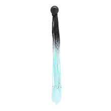 (Black Cyan) Helmet Ponytail Decoration Gradient Dreadlocks Wig Black Cyan
