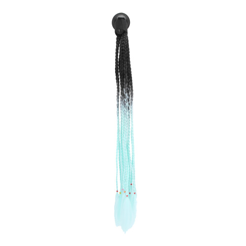 (Black Cyan) Ponytail helm decoratie dreadlocks wig