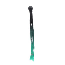 (Black Emerald) Helmet Ponytail Decoration Gradient Dreadlocks Wig Black Cyan
