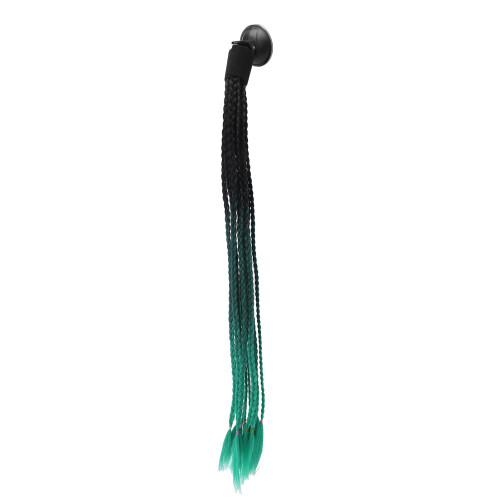 (Black Emerald) Helmet Ponytail Decoration Gradient Dreadlocks Wig Black Cyan 1