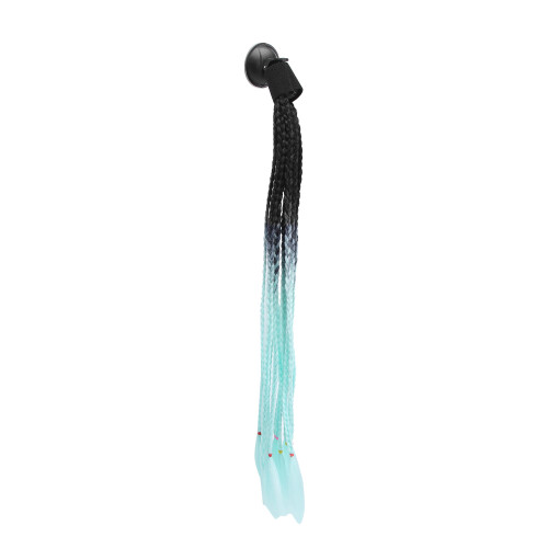 (Black Cyan) Ponytail helm decoratie dreadlocks wig 2