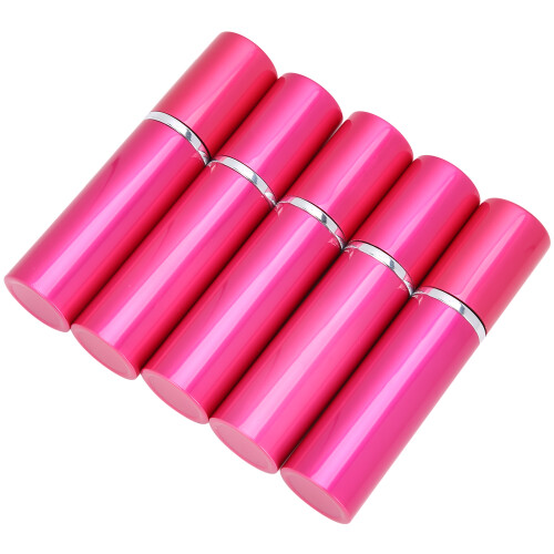 (Rose Red) Set 5 Spruzzatori Profumo Alluminio 10ml Rosso Rosa 2