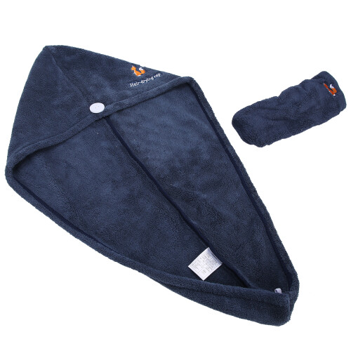 (Blue) Haarhanddoek wrap hoofdband set blauw 2