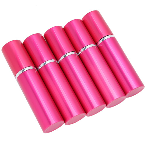 (Rose Red) Set 5 Spruzzatori Profumo Alluminio 10ml Rosso Rosa 1