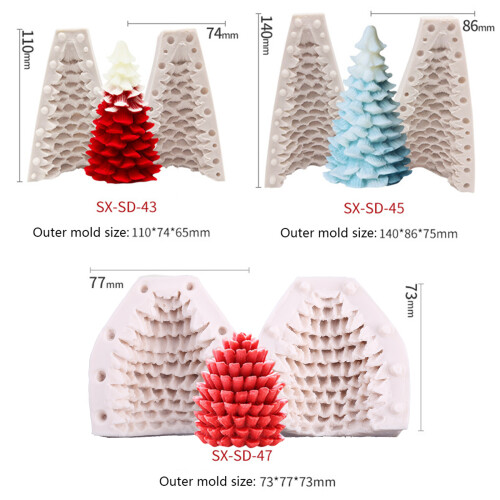-Light Grey Single three-dimensional pine cone (closed version) 4 2