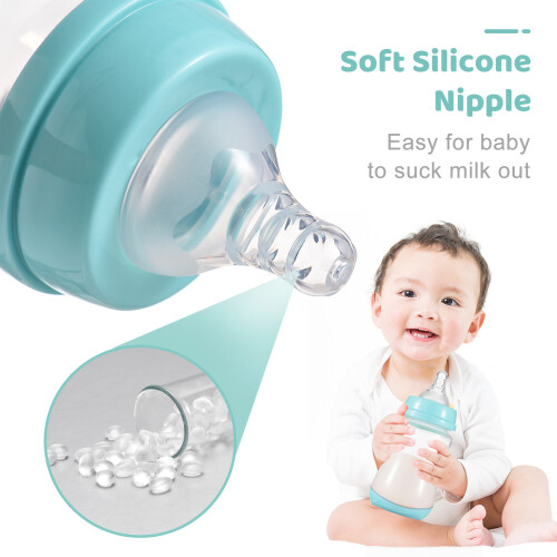 Babyflaschen mit Silikonsauger und 2