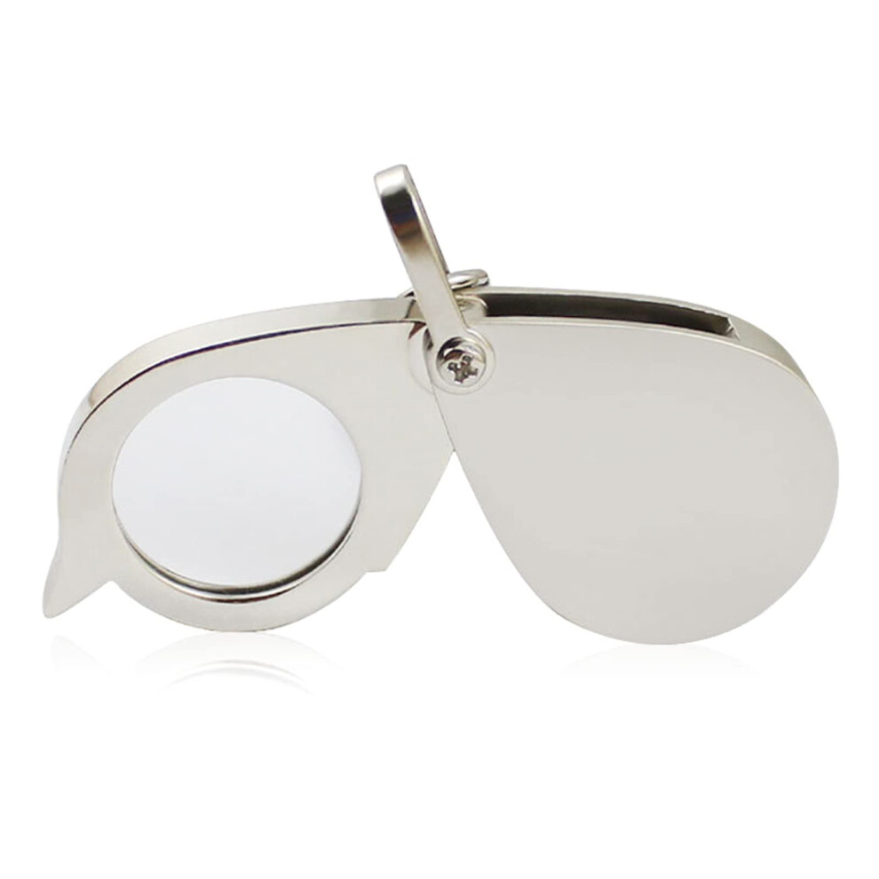 15X Pocket Magnifier Metal Folding Glass For Chain Jewelry Loupe Lens Reading Maps And Labels C Foldable