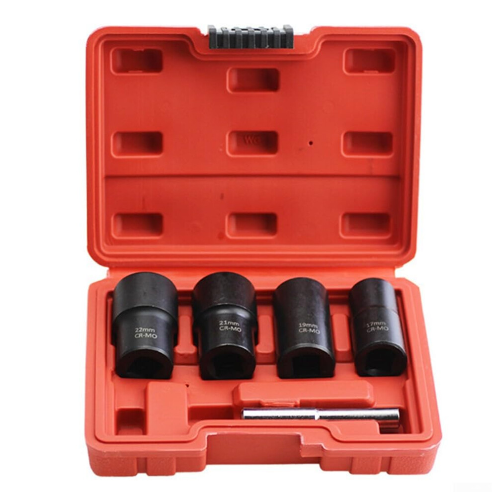 5-Piece Lug Nut Remover Tool Kit Bolt Extractor Socket Set For Damaged Screws And Stripped Nuts Automotive Repair Metal 9105992799329
