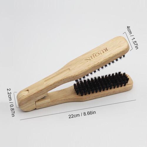 Holz-Bürste Haarglätter antistatisch Doppelbürste 2