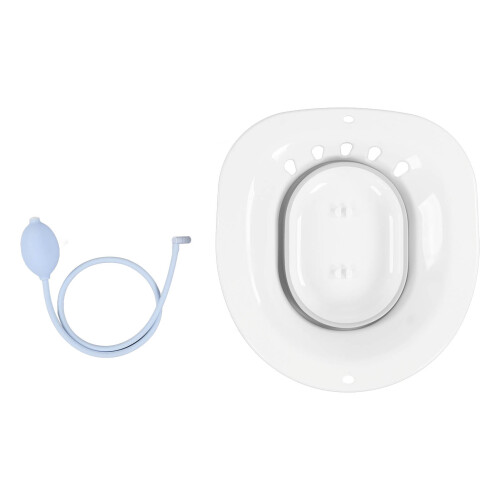 Faltbares Kunststoff-Sitzbad mit Spülung, 39x36x12,5 cm, Grau 1