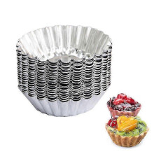 100pcs Kitchen Pastry Moulds Aluminum Alloy Egg Trat Flower Cupcake Maker Baking Mould Tools