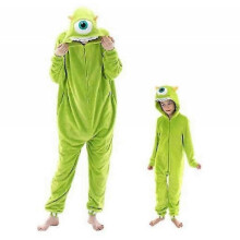 (105cm, Mike) Adults/Children Big Eyes Green Onesie Pajamas Indoor Pajamas Can Be Worn Outside