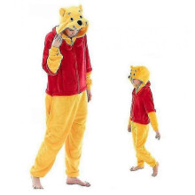 (S, Pooh) Adults/Children Big Eyes Green Onesie Pajamas Indoor Pajamas Can Be Worn Outside