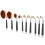 (AW02 Silver Black Handle) 9Pcs Makeup Brushes Powder Sculpting BB Cream Tool Silver Black 1