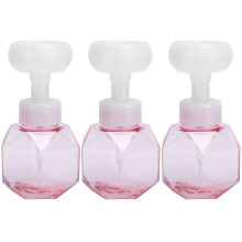 (Transparent Pink Flower Sparkling Bottle) 3x PETG Blumen-Schaumflasche 300ml Pumpspender grün
