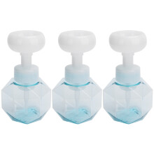 (Transparent Blue Flower Sparkling Bottle) 3x PETG Blumen-Schaumflasche 300ml Pumpspender grün