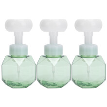(Transparent Green Flower Sparkling Bottle) 3x PETG Blumen-Schaumflasche 300ml Pumpspender grün