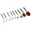 (AW02 Silver Black Handle) 9Pcs Makeup Brushes Powder Sculpting BB Cream Tool Silver Black 5