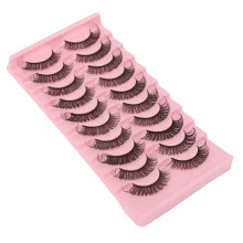 10 Pairs False Eyelashes Set DD Curl Fluffy Multi Layer Reusable