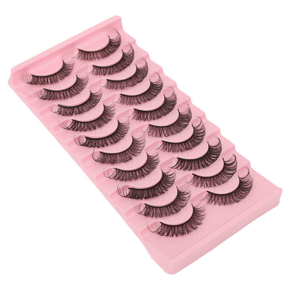 10 Pairs False Eyelashes Set DD Curl Fluffy Multi Layer Reusable