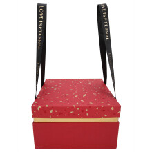 (Red) Red Jewelry Gift Box for Christmas & Wedding