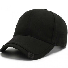 (Black) Fashion Unisex Baseball Cap Simple Solid Color Summer Sun Hat Cycling Cap for Leisure Sunscreen Hats