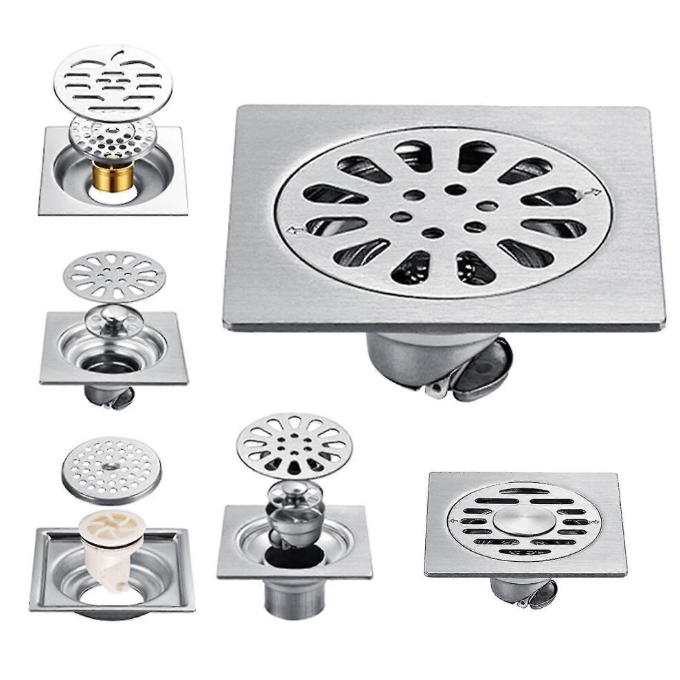 Kikidex (As Show, 16) Universal Floor Drain High Hardness Anti-Backwater Durable Sturdy Shower Floor Drain For Bathroom
