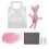 (Pink) PVC Transparente Geschenk-Tasche PU Leder Griff Rosa 1