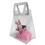 (Pink) PVC Transparente Geschenk-Tasche PU Leder Griff Rosa 3