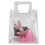 (Pink) PVC Transparente Geschenk-Tasche PU Leder Griff Rosa 4