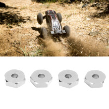 Silver 12mm Alum. Hex Wheel Hubs Adapters & Pins for 1/16 RC Car Parts