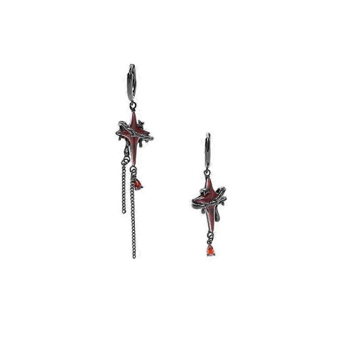 Quadrangle Premium Fashion Earrings Red