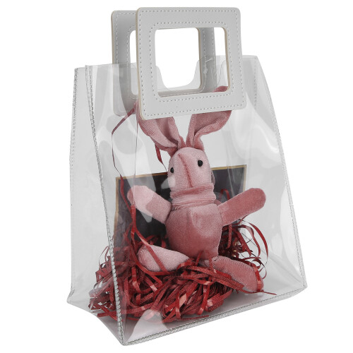 (Red) PVC-Transparente Einkaufstasche mit Goldfolie 2