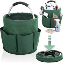 Portable Collapsible Picnic Basket Garden Tool Storage Bag Green