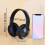 (Black) New Headband Bluetooth Headset Foldable M3 5.3 Wireless 5