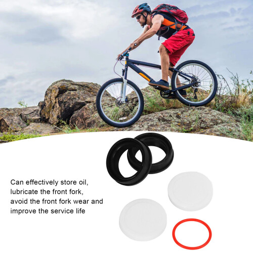 34mm Front Fork Dust Seal Set for Mountain Bikes, Rubber & Sponge 2