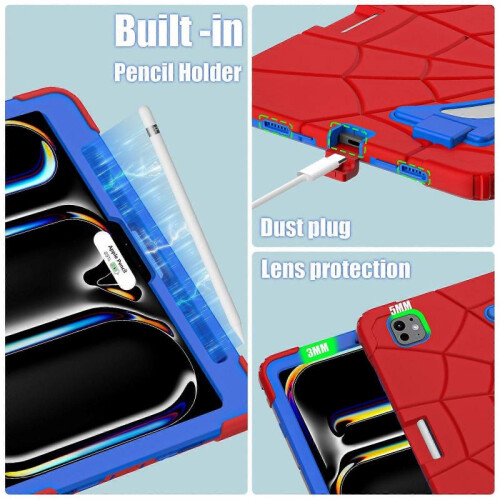 (AIR 11)Kids Tablet for iPad Spider-Man Case Blue Red 2