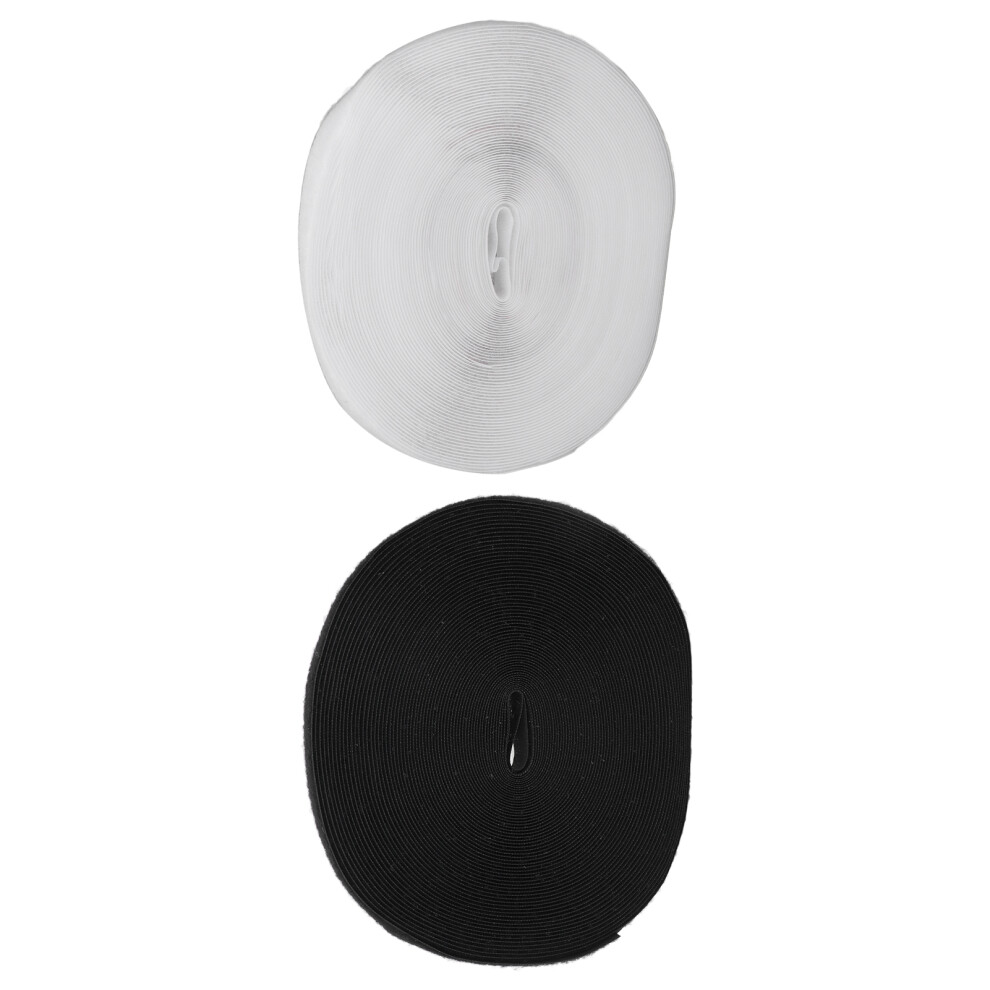 2pcs Nylon Hook and Loop Tape 25m x 2.5cm Self-Adhesive Black & White-image-OPC-PMHC67W-NEW