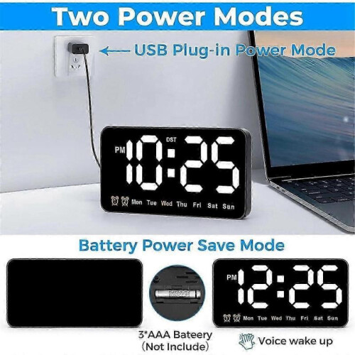 Digital Wall Clock, 9Inch LED Digital Clock Large Display with 12/24H, Big Digits,Small Silent Wall 2