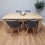 Oak Effect Wooden Dining Table and 4 Grey Tulip Chairs 3
