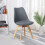 Oak Effect Wooden Dining Table and 4 Grey Tulip Chairs 4