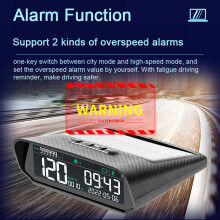 Kabellose Auto-Head-up-Display mit Solar-GPS-Tacho, Höhenmesser, Alarm, LCD-Bildschirm
